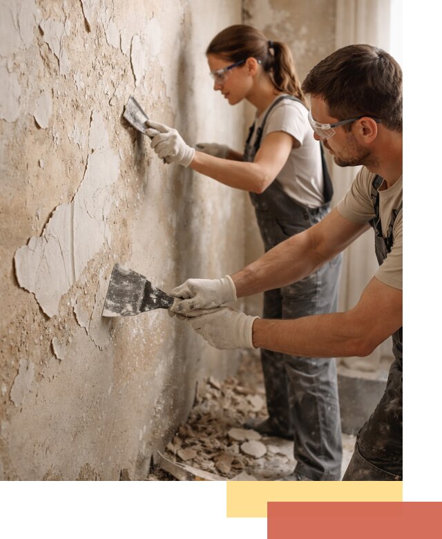 Снятие старой шпаклевки и подготовка поверхностей в Сердобске