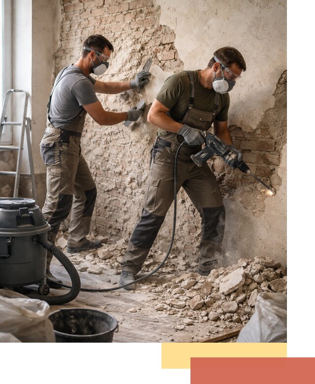 Демонтаж штукатурки со стен в Сердобске быстро и аккуратно