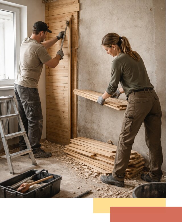 Демонтаж вагонки со стен в Сердобске — профессиональный демонтаж