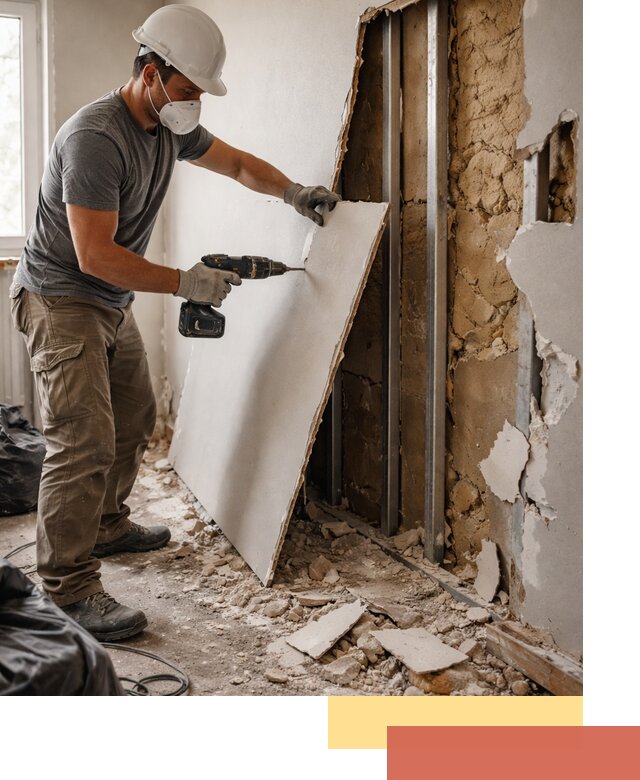 Демонтаж гипсокартона со стен в Сердобске качественно и быстро