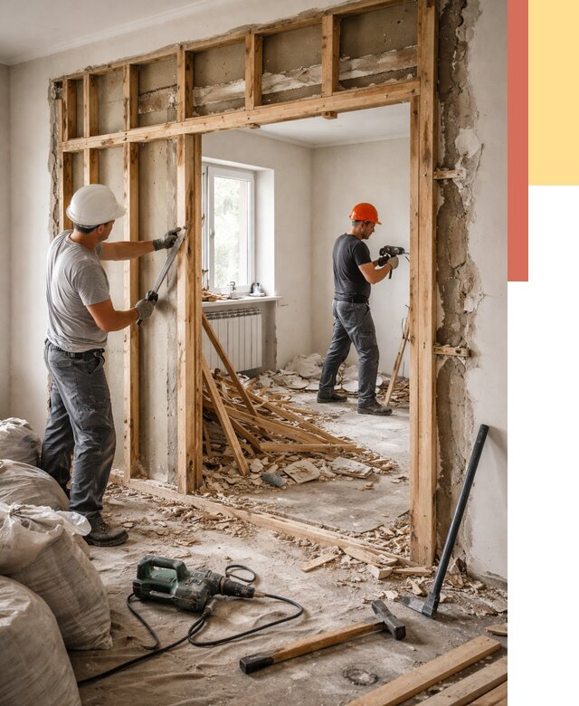 Демонтаж деревянных перегородок в Сердобске от 3236 руб. — быстро и недорого | ОТДЕЛОЧНИК-Срд