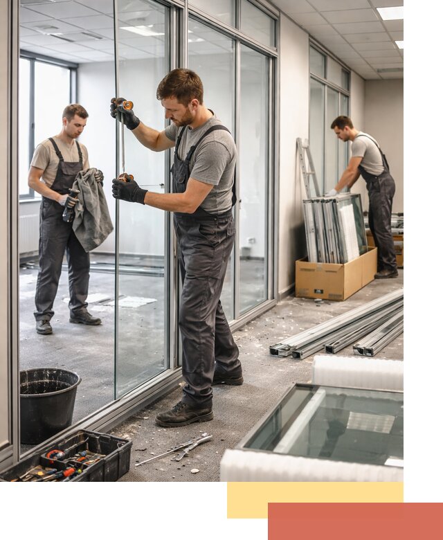 Демонтаж стеклянных перегородок в Сердобске быстро и безопасно