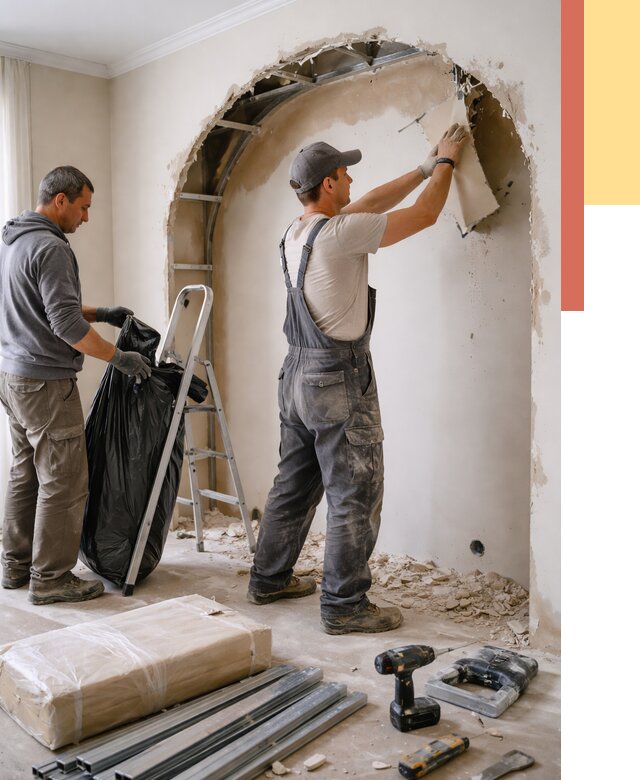 Демонтаж арки из гипсокартона в Сердобске от 3539 руб. — услуги под ключ | ОТДЕЛОЧНИК-Срд