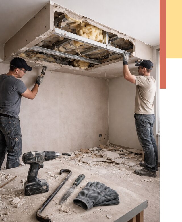 Демонтаж короба из гипсокартона в Сердобске от 1537 руб. — быстро и недорого | ОТДЕЛОЧНИК-Срд