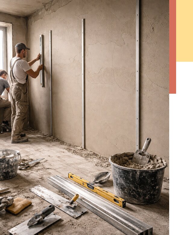 Штукатурка стен по маякам в Сердобске от 5561 руб./м² — выравнивание под ключ | ОТДЕЛОЧНИК-Срд