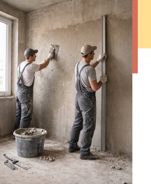 Штукатурка бетонных стен в Сердобске от 4550 руб/м² — качественно и быстро | ОТДЕЛОЧНИК-Срд