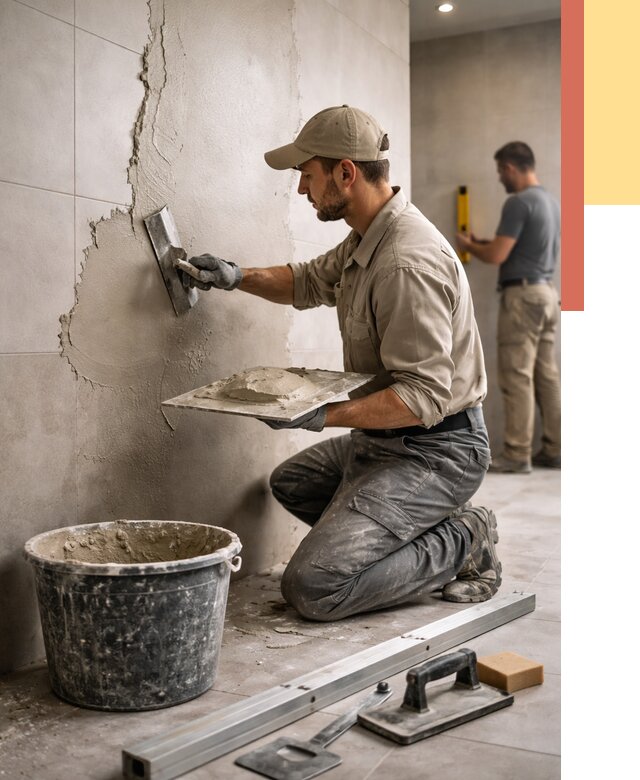 Штукатурка стен в ванной в Сердобске от 4550 руб./м² — выравнивание под ключ | ОТДЕЛОЧНИК-Срд