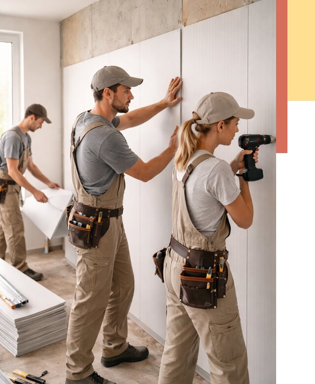 Монтаж ПВХ панелей на стены в Сердобске от 455 руб/м2 — быстро и недорого | ОТДЕЛОЧНИК-Срд