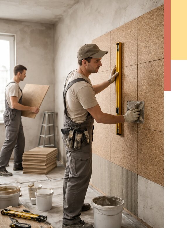 Монтаж пробковых панелей на стены в Сердобске от 3539 руб. — ОТДЕЛОЧНИК-Срд