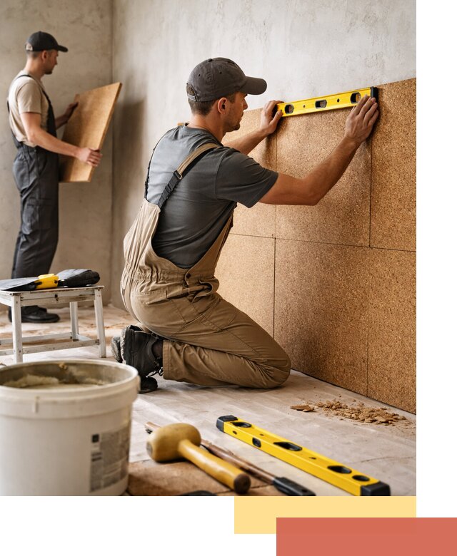 Монтаж пробковых панелей на стены в Сердобске быстро и качественно