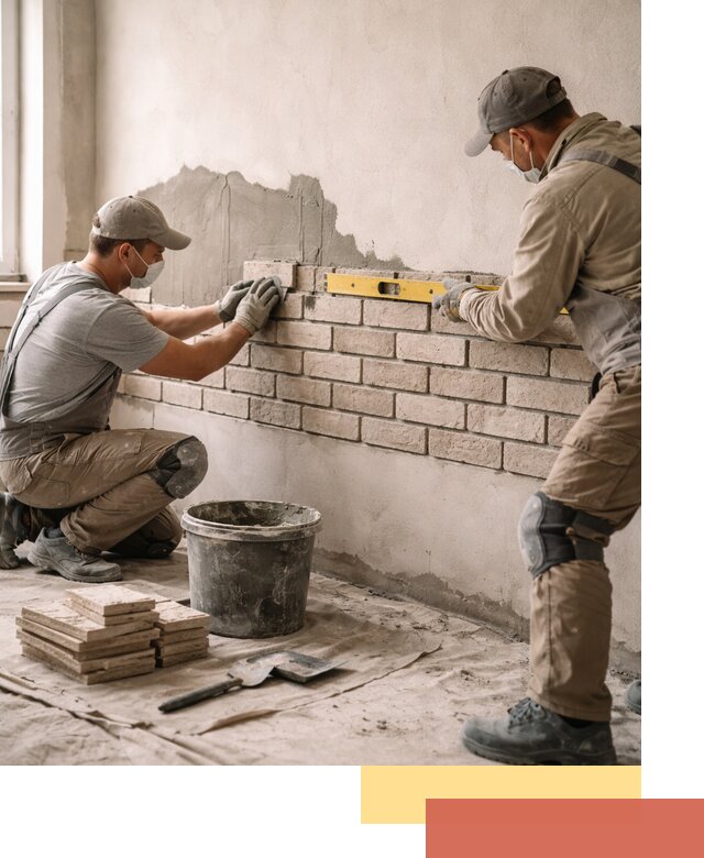 Монтаж декоративного кирпича профессионально в Сердобске