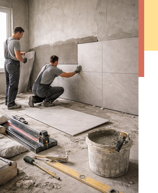 Облицовка стен керамогранитом в Сердобске от 4247 руб./м² — услуги под ключ | ОТДЕЛОЧНИК-Срд