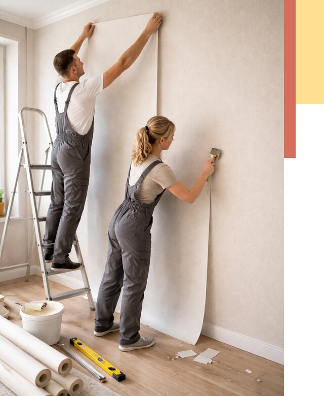 Поклейка флизелиновых обоев в Сердобске от 6067 руб. | Быстро и недорого — ОТДЕЛОЧНИК-Срд