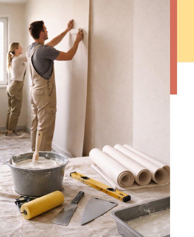 Поклейка бумажных обоев в Сердобске от 5561 руб./м2 — быстро и недорого | ОТДЕЛОЧНИК-Срд