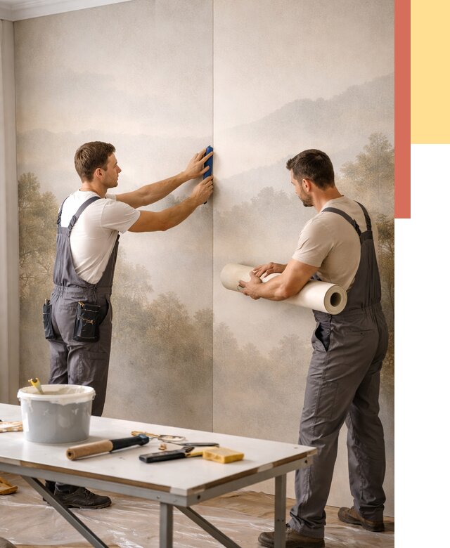 Поклейка фотообоев в Сердобске от 8594 руб/м² — быстро и недорого | ОТДЕЛОЧНИК-Срд