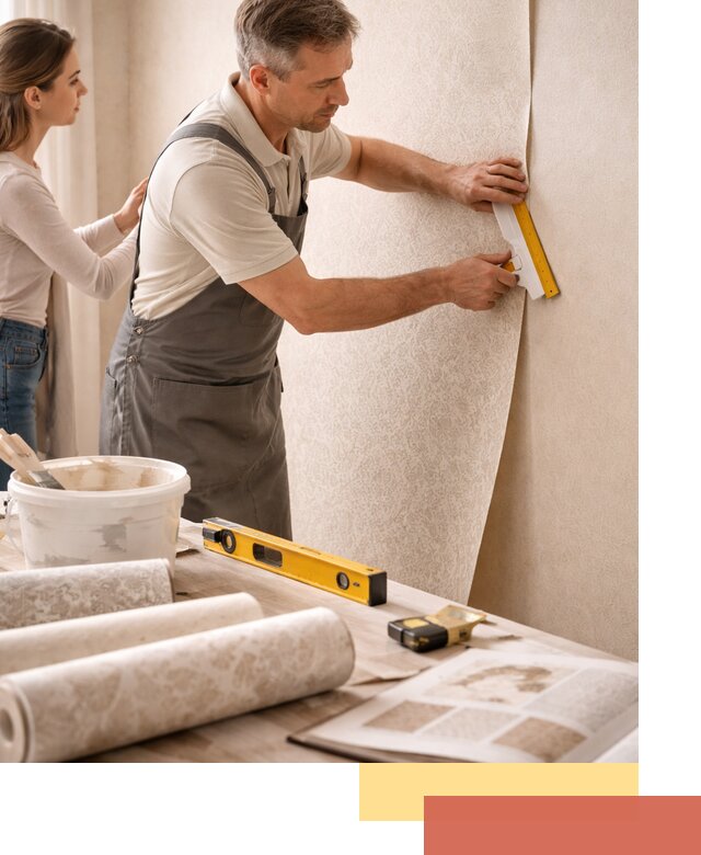 Поклейка обоев с подбором рисунка в Сердобске