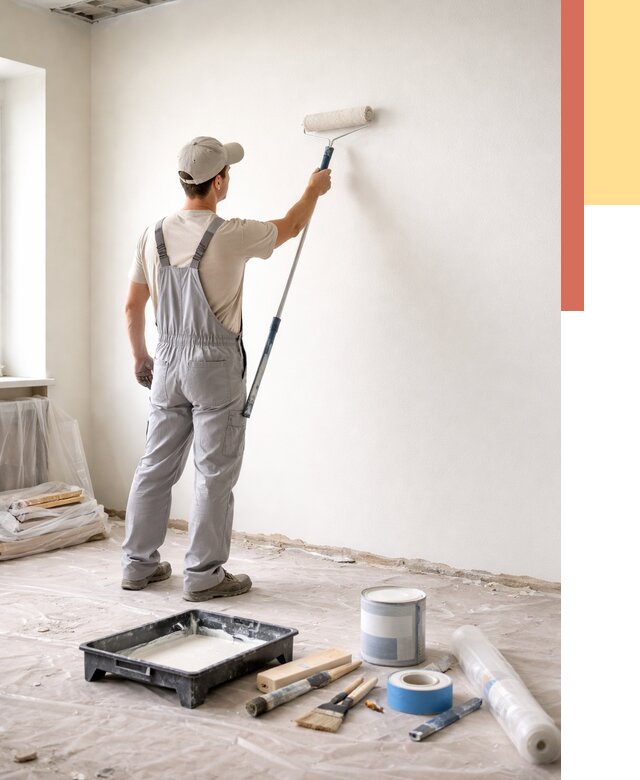 Покраска стен водоэмульсионной краской в Сердобске от 455 руб. за м² | ОТДЕЛОЧНИК-Срд