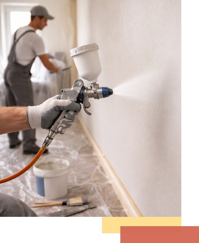 Покраска стен краскопультом в Сердобске быстро и качественно