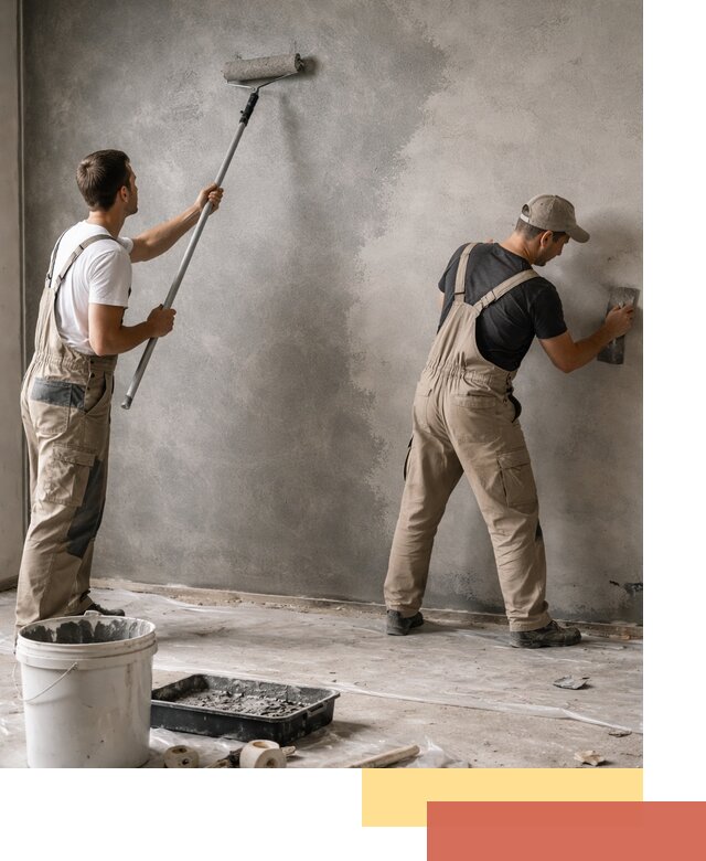 Покраска стен под бетон в Сердобске профессионально и недорого