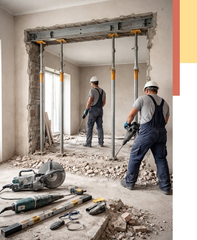 Прорезка проема в стене в Сердобске от 4550 руб. — быстро и недорого | ОТДЕЛОЧНИК-Срд