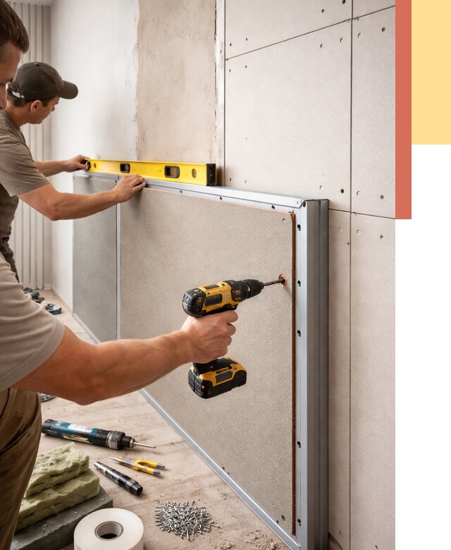 Шумоизоляция стен панелями ЗИПС в Сердобске от 2224 руб./м² под ключ | ОТДЕЛОЧНИК-Срд