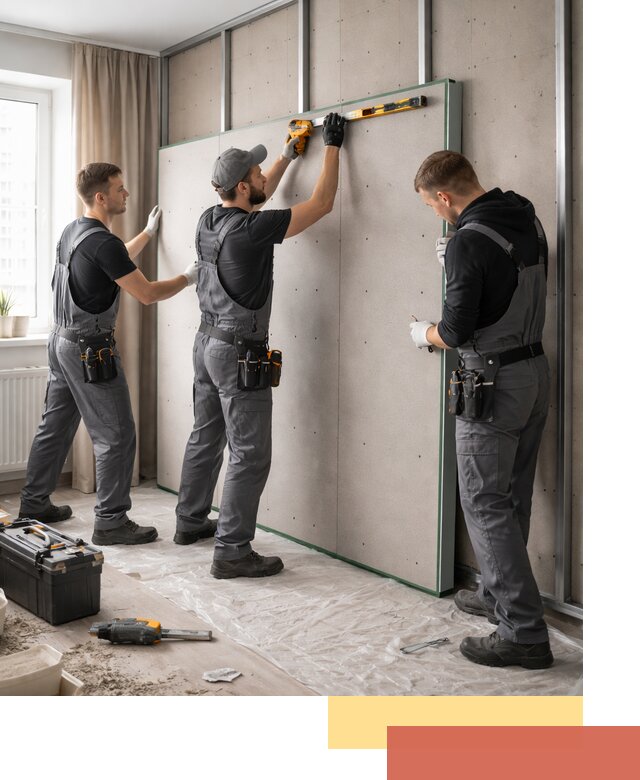 Шумоизоляция стен панелями ЗИПС в Сердобске для жилых и коммерческих помещений