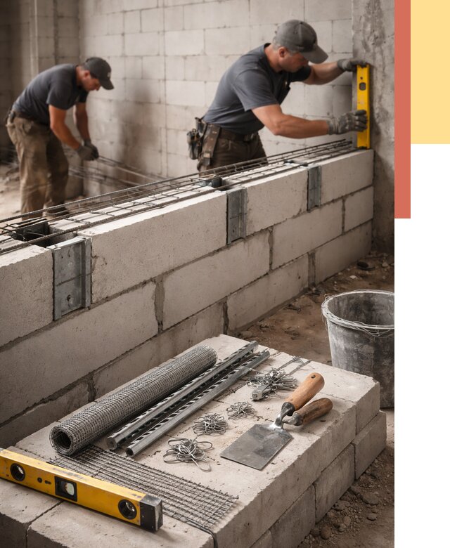 Армирование кладки перегородок в Сердобске от 758 руб. под ключ | ОТДЕЛОЧНИК-Срд