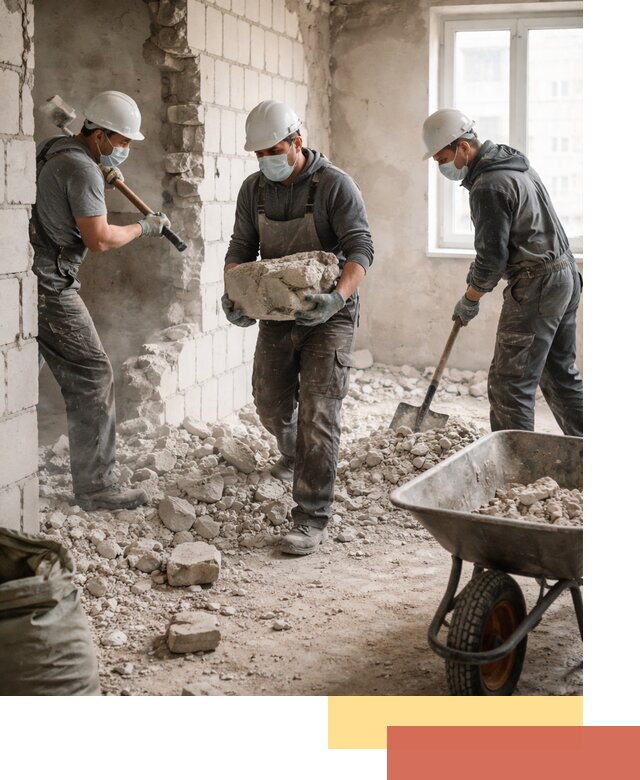 Демонтаж блочных перегородок в Сердобске быстро и аккуратно