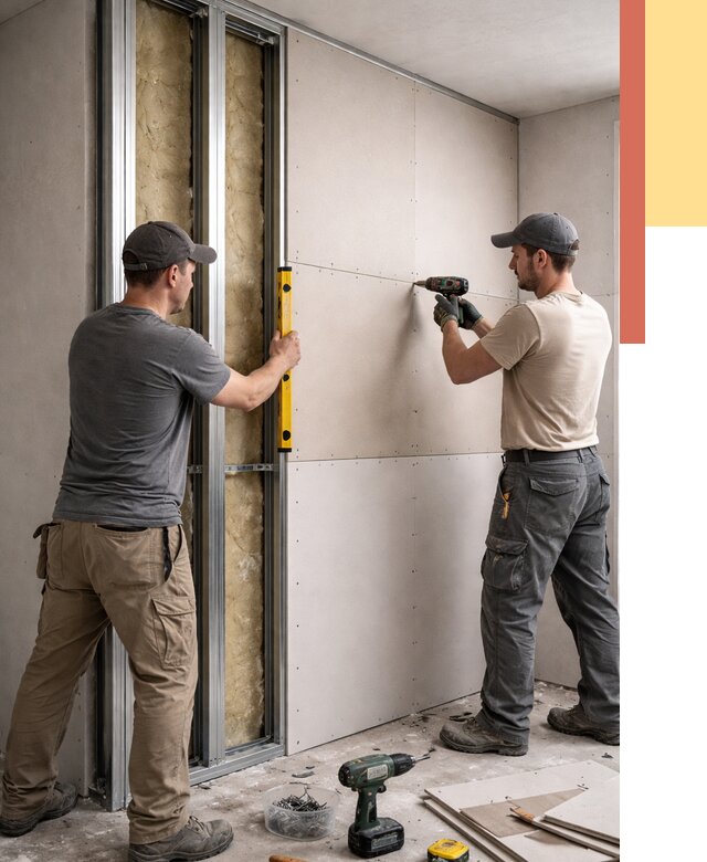 Монтаж двухслойной перегородки из гипсокартона в Сердобске от 1466 руб. | ОТДЕЛОЧНИК-Срд