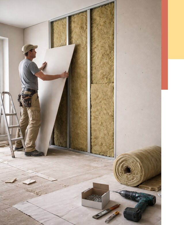 Перегородка из гипсокартона с шумоизоляцией в Сердобске от 3155 руб. | ОТДЕЛОЧНИК-Срд