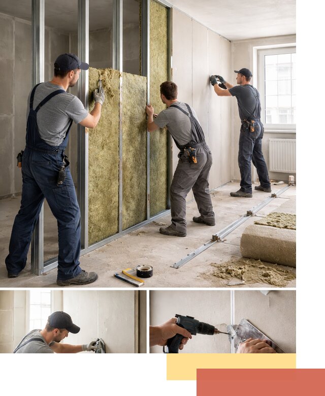 Перегородка из гипсокартона с шумоизоляцией в Сердобске — монтаж под ключ