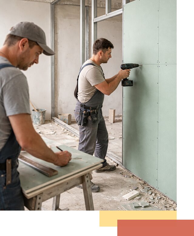 Перегородки из влагостойкого гипсокартона под ключ в Сердобске