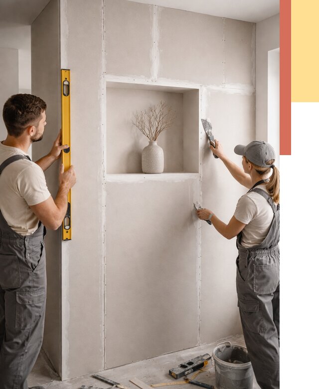 Перегородка из гипсокартона с нишей в Сердобске от 3286 руб. под ключ | ОТДЕЛОЧНИК-Срд