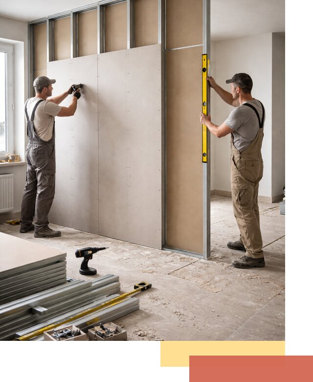 Зонирующая перегородка из гипсокартона под ключ в Сердобске