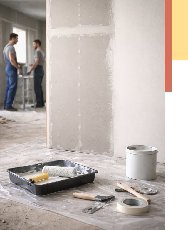 Покраска перегородок из гипсокартона в Сердобске от 4550 руб. под ключ | ОТДЕЛОЧНИК-Срд