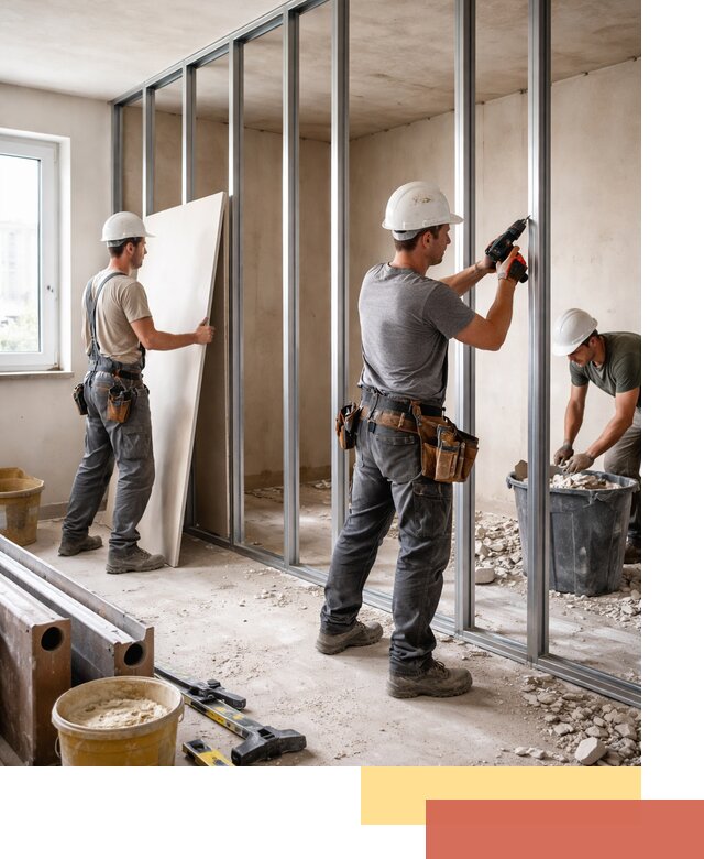 Перенос гипсокартонной перегородки в Сердобске профессионально и быстро