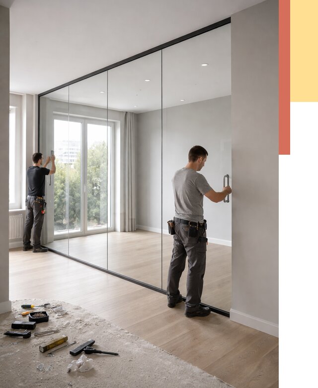 Изготовление стеклянных перегородок в Сердобске от 12487 руб. под ключ | ОТДЕЛОЧНИК-Срд