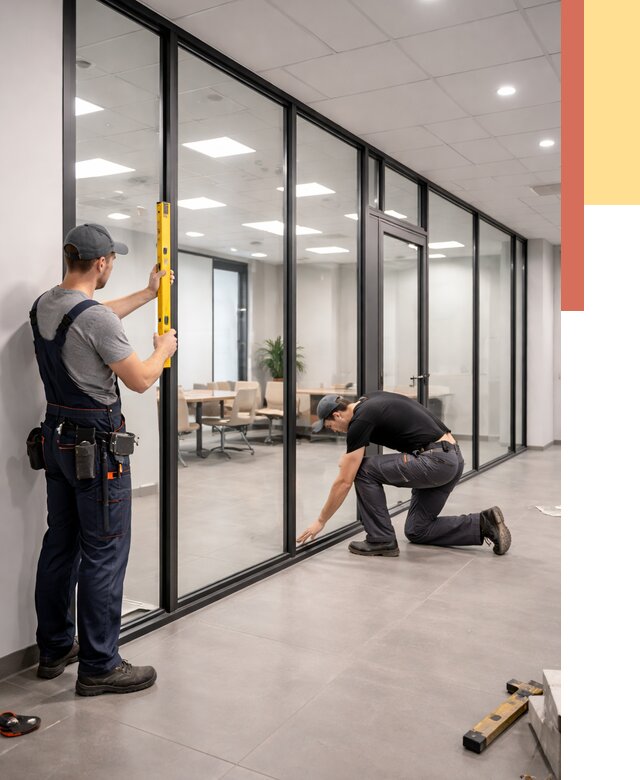 Каркасные стеклянные перегородки в Сердобске под ключ от 9302 руб. | ОТДЕЛОЧНИК-Срд