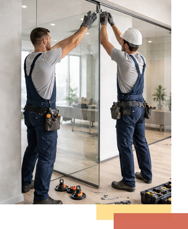 Безрамные стеклянные перегородки под ключ в Сердобске