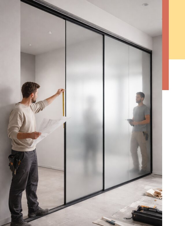 Матовые стеклянные перегородки в Сердобске от 8594 руб. — монтаж и установка | ОТДЕЛОЧНИК-Срд