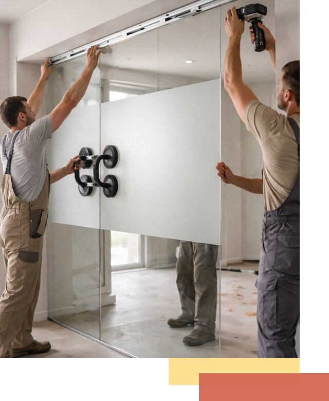 Матовые стеклянные перегородки под ключ в Сердобске