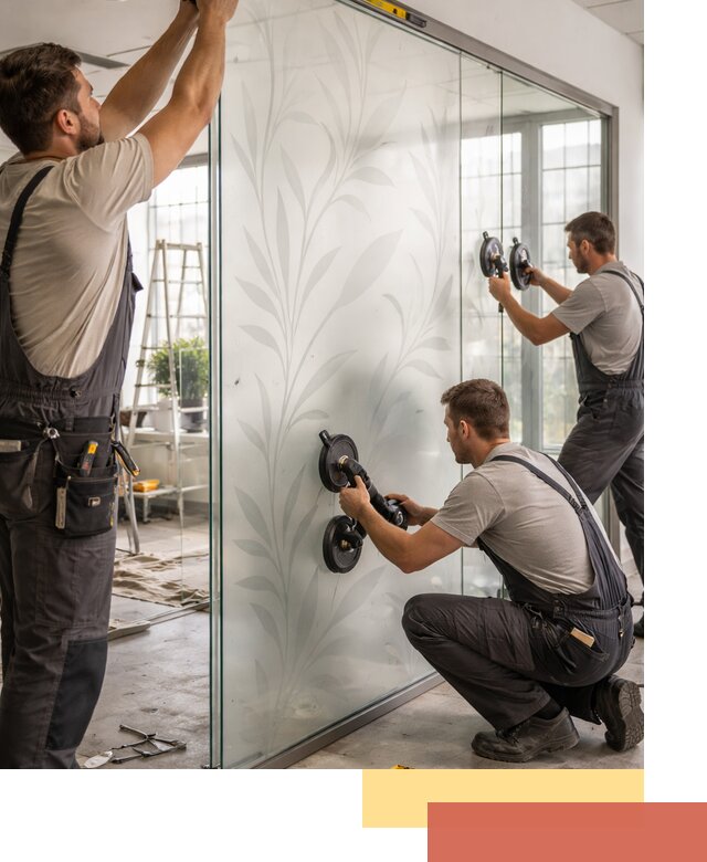 Стеклянные перегородки с рисунком на заказ в Сердобске