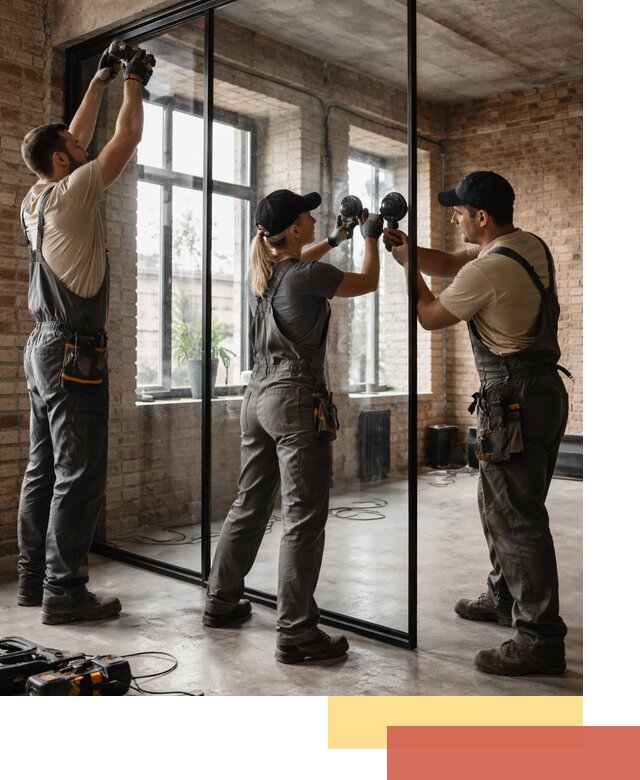 Стеклянные перегородки лофт — изготовление и монтаж в Сердобске