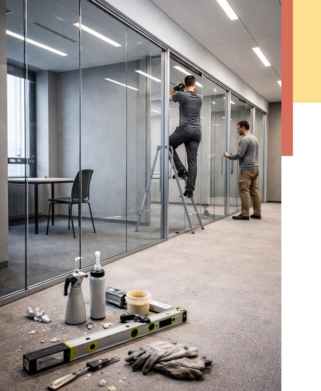 Стеклянные офисные перегородки в Сердобске от 8594 руб. — монтаж и установка | ОТДЕЛОЧНИК-Срд