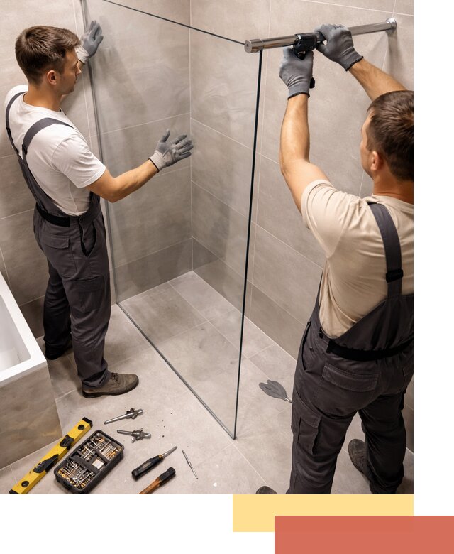 Стеклянные перегородки для душа в Сердобске — изготовление и монтаж