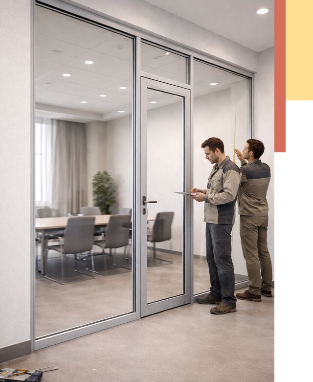 Установка и монтаж алюминиевых перегородок со стеклом в Сердобске от 8291 руб. | ОТДЕЛОЧНИК-Срд