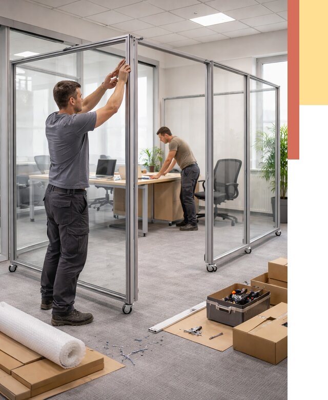 Мобильные офисные перегородки в Сердобске от 12639 руб. — установка под ключ | ОТДЕЛОЧНИК-Срд