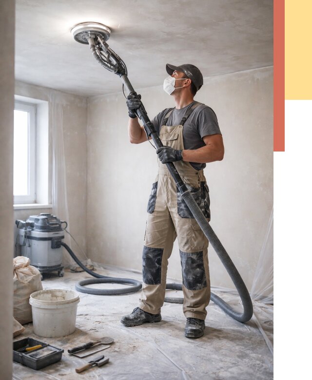 Шлифовка потолка в Сердобске от 3539 руб. — услуги шлифования потолка | ОТДЕЛОЧНИК-Срд