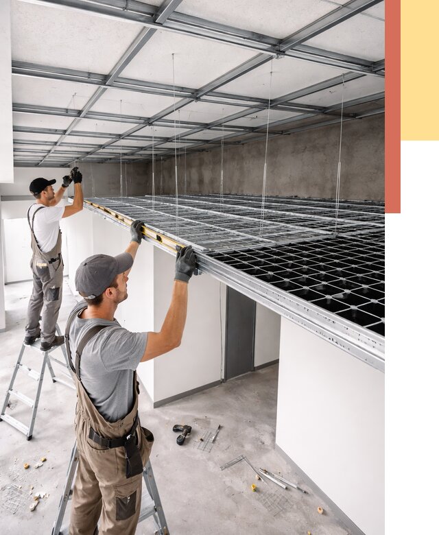 Монтаж потолка грильято в Сердобске от 455 руб./м² — быстрая сборка под ключ | ОТДЕЛОЧНИК-Срд