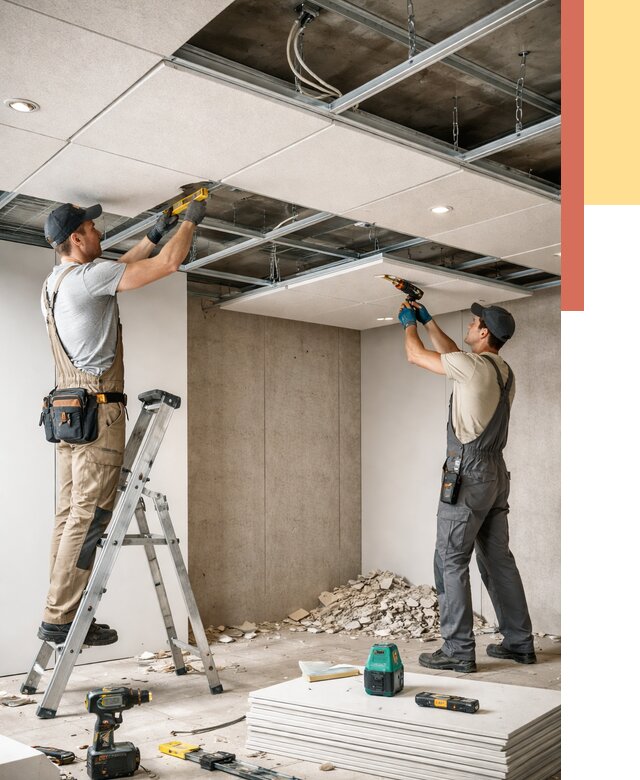 Монтаж акустического потолка в Сердобске от 6572 руб/м2 — быстро и недорого | ОТДЕЛОЧНИК-Срд